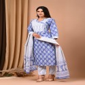 premium bagru handblock printed suit with mulmul cotton dupatta