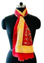 Multi-color Hand Printed Scarf Ladies 