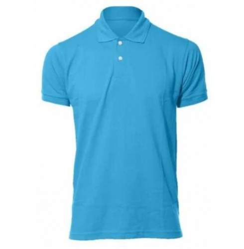 Sky Blue Mens Cotton Collor Polo T Shirt by Sujata Publishers