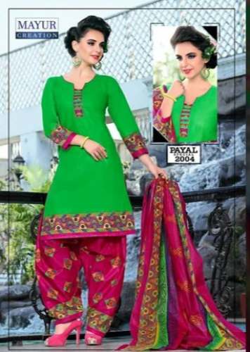 Green Cotton Patiala Dress by Payal Mayur 