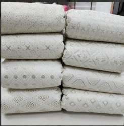 Designer Raw Silk Fabric Allover Work