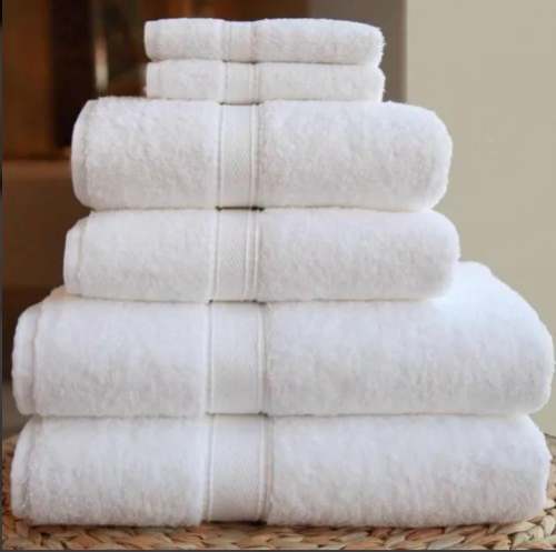 New Collection White Cotton Bath Towel by Jasmine Towels Private Limited