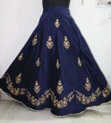 Fancy Blue Dupion Silk Embroidery Lehenga Choli