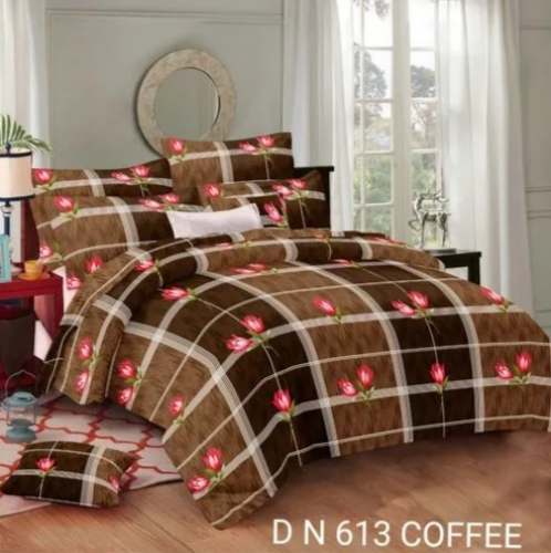 Brown 3D Double Bed Sheet