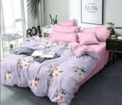 Pink Floral Printed Comforter Bed Set
