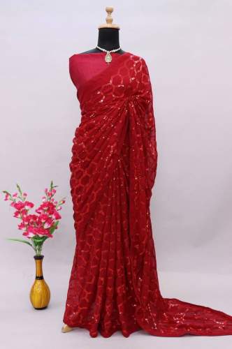 Heavy Georgette Sequence Niyati Saree  by SHREE SALASAR CREATION