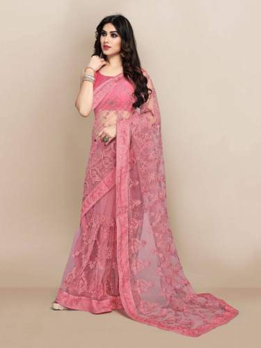 Pink Soft Net Dabangg Saree  by SHREE SALASAR CREATION