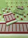 Pista Cotton Silk Woven Mekhela Chadar 