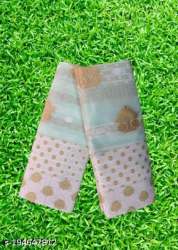 Trendy Light Pista Silk Cotton Mekhela Chadar-240