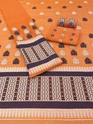 Unique Orange and Brown Combination Mekhela Chador 