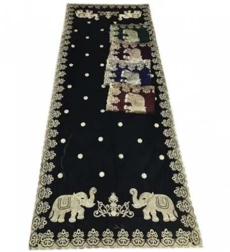 Velvet Embroidery Fabric by Jai Veera Traders