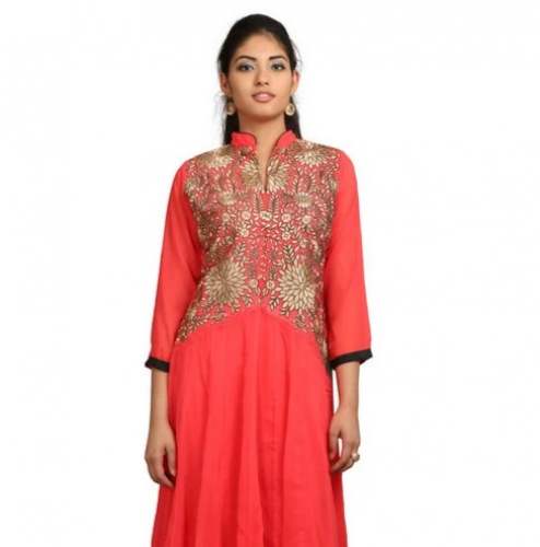 Heavy Zarkan Work Red Color Kurti