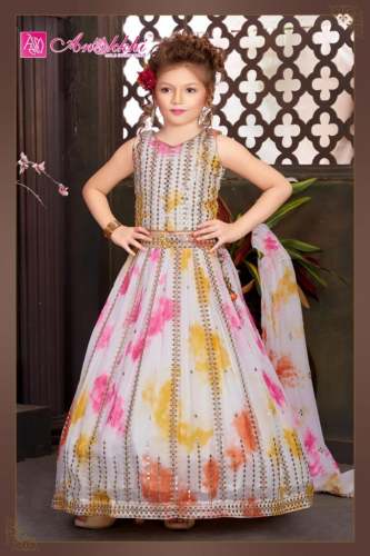 Stylish White kids Girls Lehenga choli