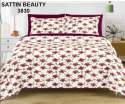 Satin Floral Printed Double Bed Sheet With Pillow Cover