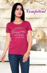 Pink Round Neck Half Sleeve Lycra T Shirt 