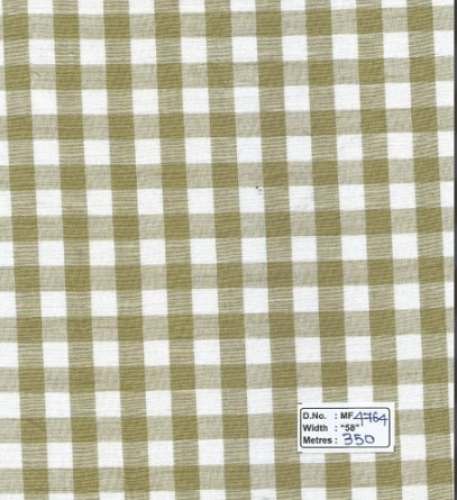 Beige Cotton Mill Made Checks Fabric