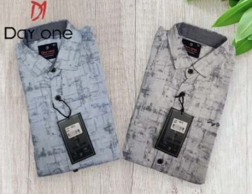 Day One Presents Semi formal Cotton Printed Shirt  by Chiraag Clothings