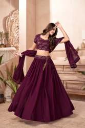 AahvanVol - 4 Designer Faux Georgette Lehenga Choli