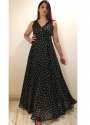 BLACK PRINTED GEORGETTE MAXIDRESS thumb 1