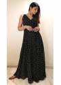 BLACK PRINTED GEORGETTE MAXIDRESS thumb 3