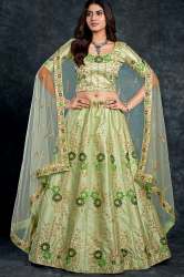 Bridal Saga Concept Pista Green Embroidered Lehenga Choli