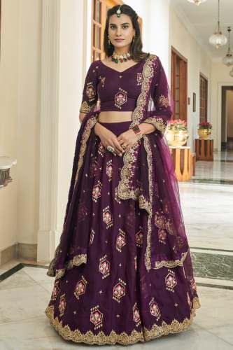 New Arrival Virasat Cataloge Organza Thread Embroidery Work Lehenga Choli
