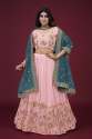 Peach Georgette Embroidery Work Designer Lehenga Choli 