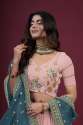 Peach Georgette Embroidery Work Designer Lehenga Choli  thumb 2