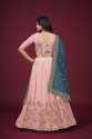 Peach Georgette Embroidery Work Designer Lehenga Choli  thumb 3