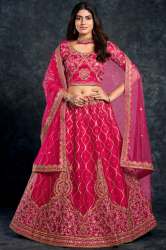 Pink Bridal Saga lehenga by Aahvan Designs 