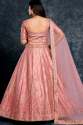 Pretty Peach Italian Silk Embroidered Lehenga by Aahvan Design thumb 3