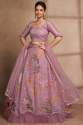 Purple Organza Digital Printed Lehenga Choli  thumb 1