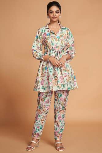 RAYON PRINTED DESIGNER CO ORD SET