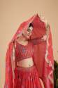 Red Floral Print Georgette Base Designer Lehenga Choli  thumb 5