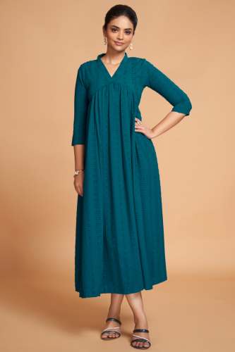 Teal Blue Fancy Georgette Kurta Set