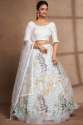 White Organza Digital Printed Lehenga Choli  thumb 1