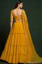 YELLOW GEORGETTE DESIGNER SEQUENCE WORK LEHENGA CHOLI thumb 4