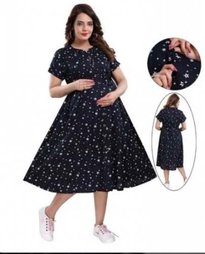 Black Cotton Maternity Feeding kurtis 