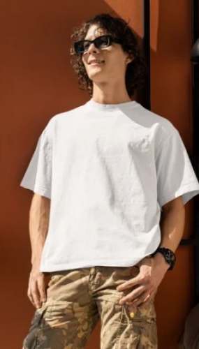 Oversize Plain Men Half Sleeve T shirt  by Beseksy