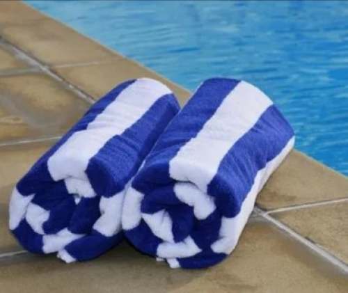 White and Blue Swiming Pool Towel by Ali and Hassan Exports