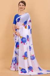 Flower Digital Printed Saree For Women