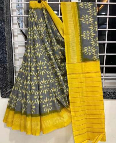 Multi Color Linen Digital Printed Saree