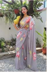 Multi Color Soft Georgette Digital Printed Saree 