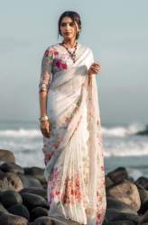 New Collection Linen Digital Printed Saree