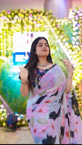 New Collection Soft Georgette Saree With Digital Print Blouse