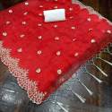 New Organza Embroidery Work Saree For Women thumb 2