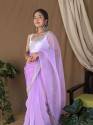 New Organza Embroidery Work Saree For Women thumb 7