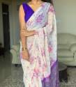 Plain Printed Bangalory Satin Saree For Women thumb 2