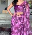 Plain Printed Bangalory Satin Saree For Women thumb 7