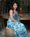 Plain Soft Georgette Digital Printed Saree For Ladies